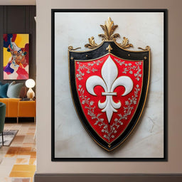 Majestic Fleur De Lys Heraldic Emblem - NicheCanvas