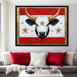 Golden Star Bull Uprising - NicheCanvas