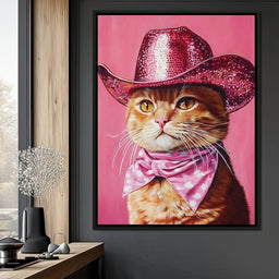 Pink Rodeo Cat Swagger - NicheCanvas