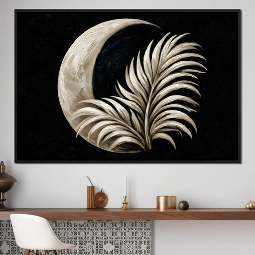 Crescent Shadow Over The Fallen Frond Canvas Print