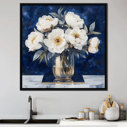 Peony Elegance Midnight Blooms - NicheCanvas