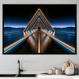 Infinite Path Toward The Neon Horizon - NicheCanvas