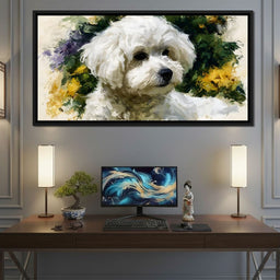 Gentle White Dog Companion - NicheCanvas