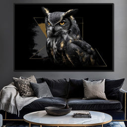 Golden Eyed Night Owl Portrait - NicheCanvas