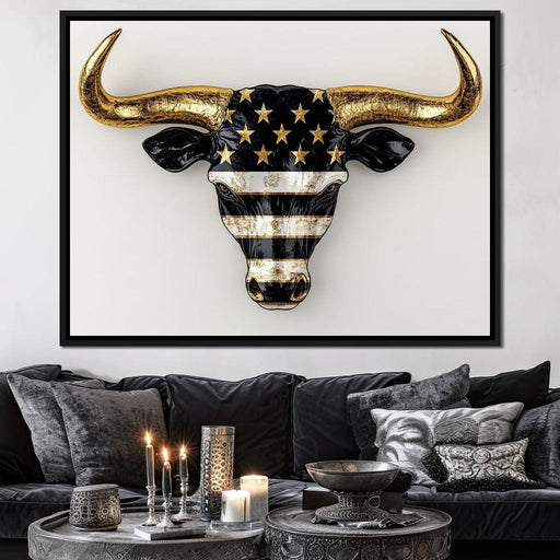 Majestic Gold Horned Bull Canvas Print