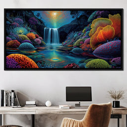 Neon Reef Falls - TooplesArt - NicheCanvas