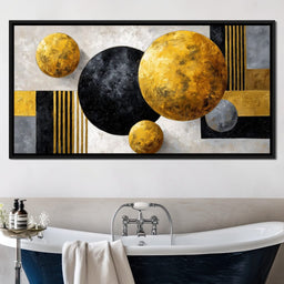 Modern Gold Geometric Orbs - NicheCanvas