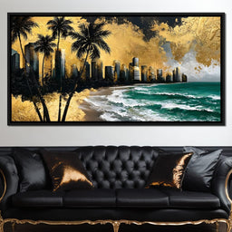 Miami Vibes in Gold - NicheCanvas
