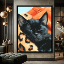 Dreamy Feline Slumber Bliss - NicheCanvas