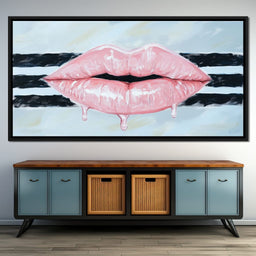 Pink Allure on Striped Horizon - NicheCanvas