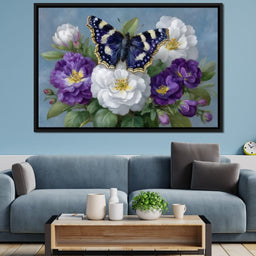 Purple Butterfly Garden Blooms - NicheCanvas