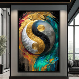 Cosmic Balance Golden Flux - NicheCanvas