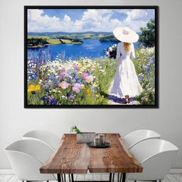 Summer Stroll by the Lake - NicheCanvas