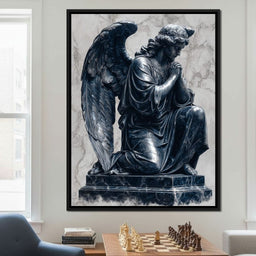 Midnight Marble Angel Prayer - NicheCanvas