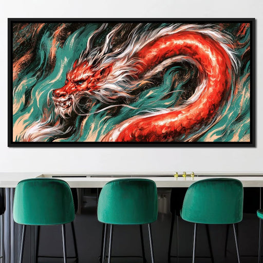 Dragon Waking From The Jade Currents Canvas Print