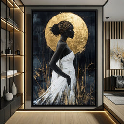 Golden Halo Grace Silhouette - NicheCanvas