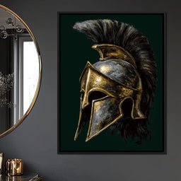 Gold Spartan Helm Battle Relic - NicheCanvas