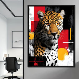 Modern Leopard Portrait Noir Gold - NicheCanvas