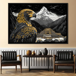 Majestic Aztec Golden Eagle - NicheCanvas