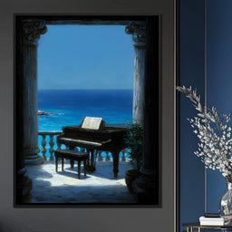 Seaside Sonata Grand Piano View - NicheCanvas