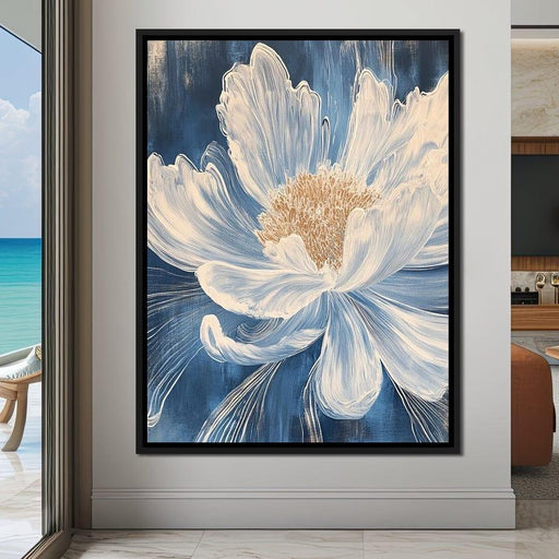 Petal Harmony in Blooming White Canvas Print