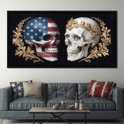 Patriotic Skulls Regal Duel - NicheCanvas