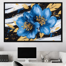 Blue Petals Midnight Bloom - NicheCanvas
