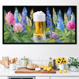 Floral Harmony with Golden Brew - NicheCanvas