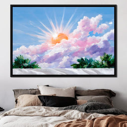 Magnificent Sun Over Clouds - NicheCanvas