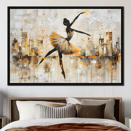 Dancer's Leap Through Gold - NicheCanvas