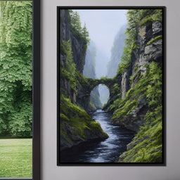 Emerald Gorge Stone Bridge River - NicheCanvas