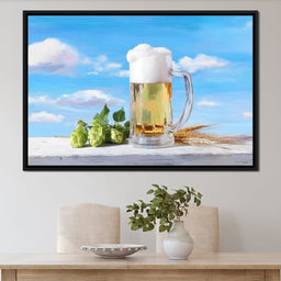 Golden Mug Amidst Summer Clouds - NicheCanvas