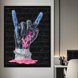 Liquid Neon Rock Gesture Tribute - NicheCanvas