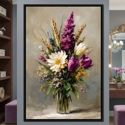 Spring Bouquet on Beige Background - NicheCanvas