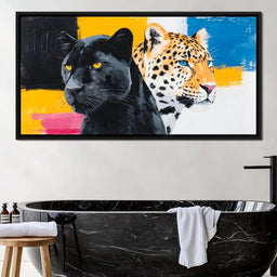 Dual Panther Leopard Portrait - NicheCanvas