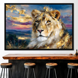 Golden Lioness Sunset Majesty - NicheCanvas
