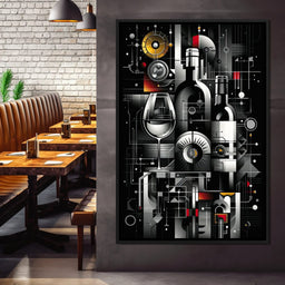 Mechanical Wine Mosaic - NicheCanvas