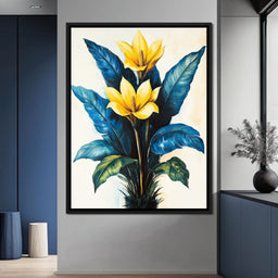 Golden Petals Tropical Elegance - NicheCanvas