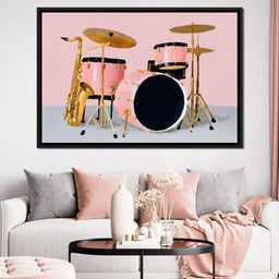 Golden Sax Pink Drum Groove - NicheCanvas