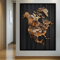 North America & Canada Wooden Art - Johanjjf - NicheCanvas