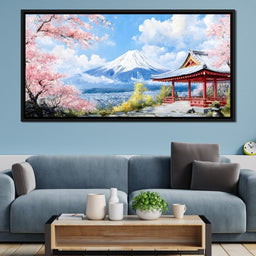 Cherry Blossom Mountain Retreat - NicheCanvas