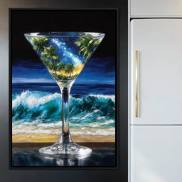 Cosmic Cocktail Island Night - NicheCanvas