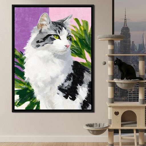 Emerald Eyed Cat Tropical Muse Canvas Print