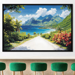 Ocean Path to Tranquil Peaks - NicheCanvas