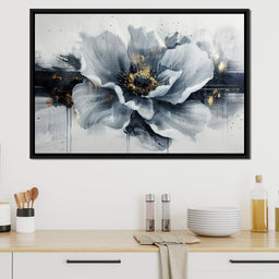 Golden Flecks on Monochrome Petals - NicheCanvas