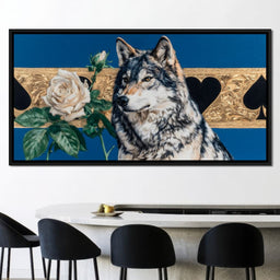 Wolf Regal Ivory Rose Saga - NicheCanvas