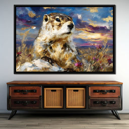 Golden Prairie Marmot Glow - Neal Hackett - NicheCanvas