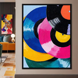 Color Spin Retro Vinyl Rhythm - NicheCanvas