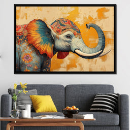 Elephant Splendor Floral Harmony - NicheCanvas
