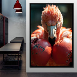 Flamingo Pugilist - NicheCanvas